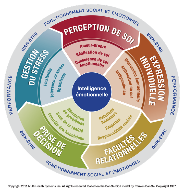 Graphique représentant les 5 échelles de l'intelligence émotionnelle